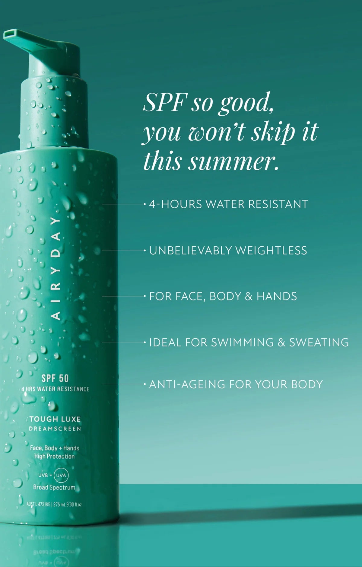 Tough Luxe SPF50 Dreamscreen Face & Body 275ml